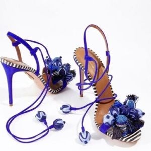 Aquazzura Tropicana Beaded Stiletto Sandals EU37